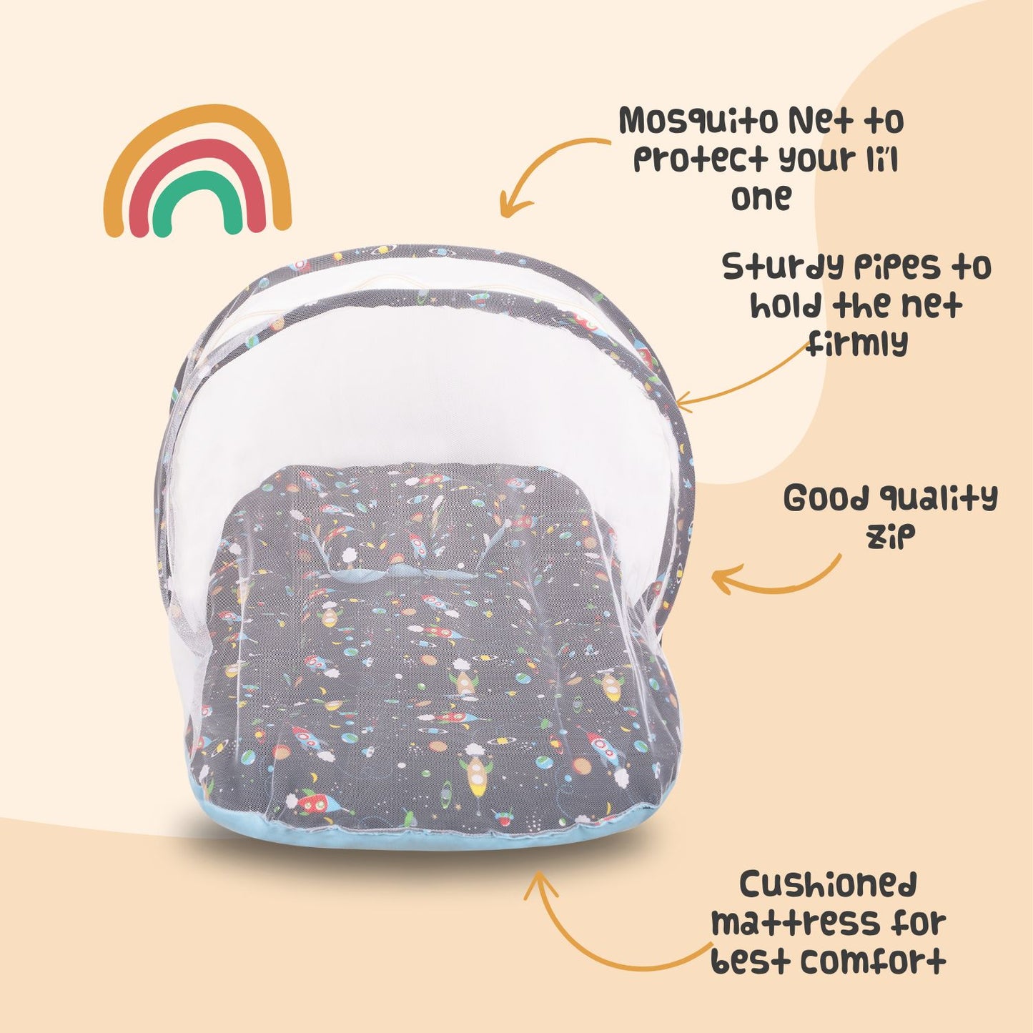 Baby Bed with Mosquito net (Space Snuggles)