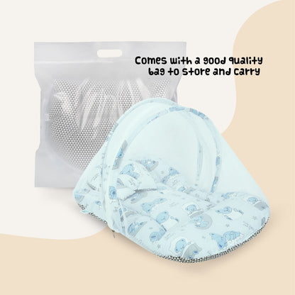 Baby Bed with Mosquito Net (Dreamy Skies)